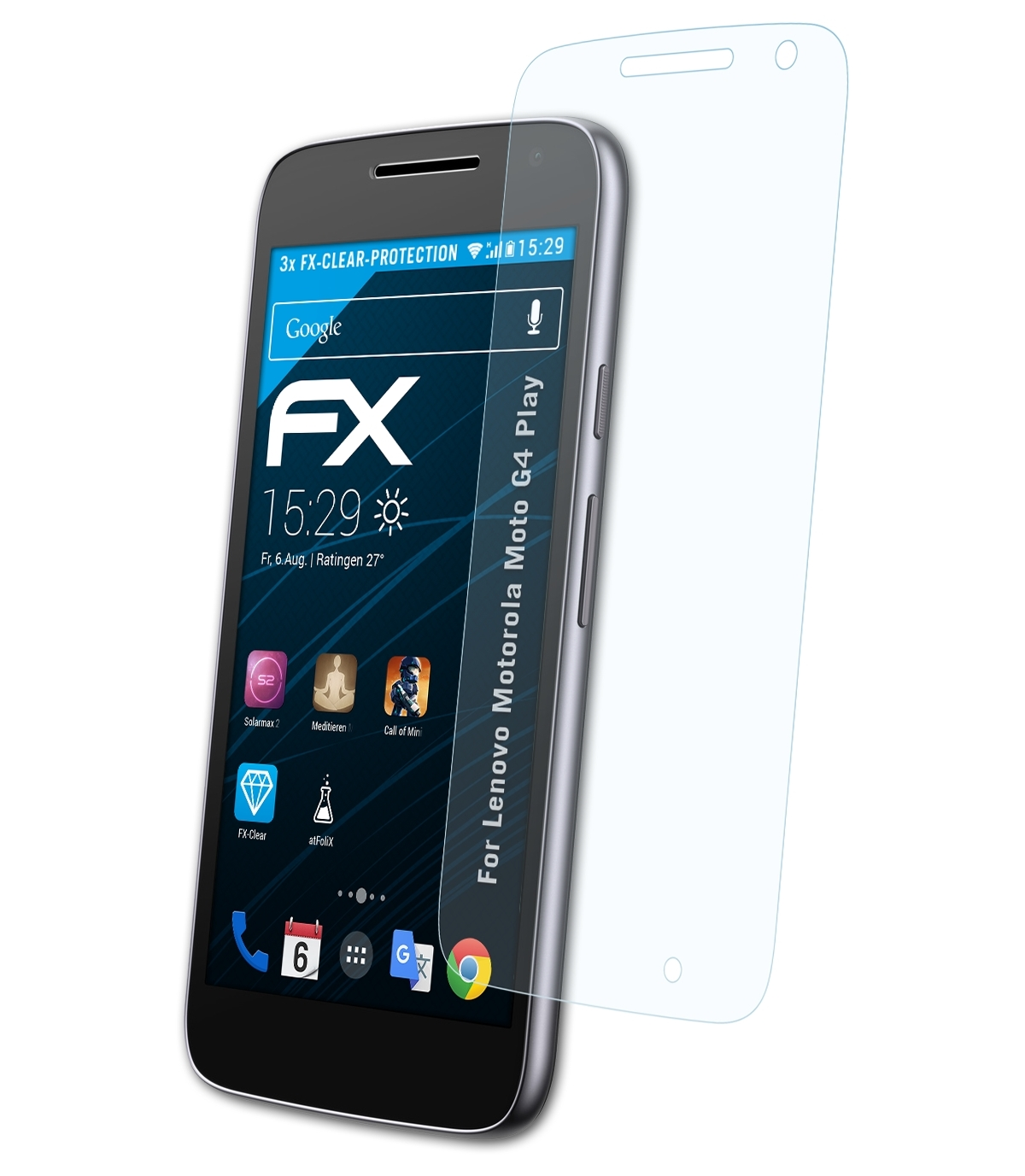 Play) Moto 3x Lenovo ATFOLIX G4 FX-Clear Displayschutz(für Motorola