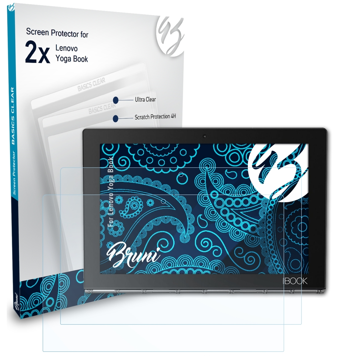 BRUNI 2x Basics-Clear Lenovo Yoga Schutzfolie(für Book)