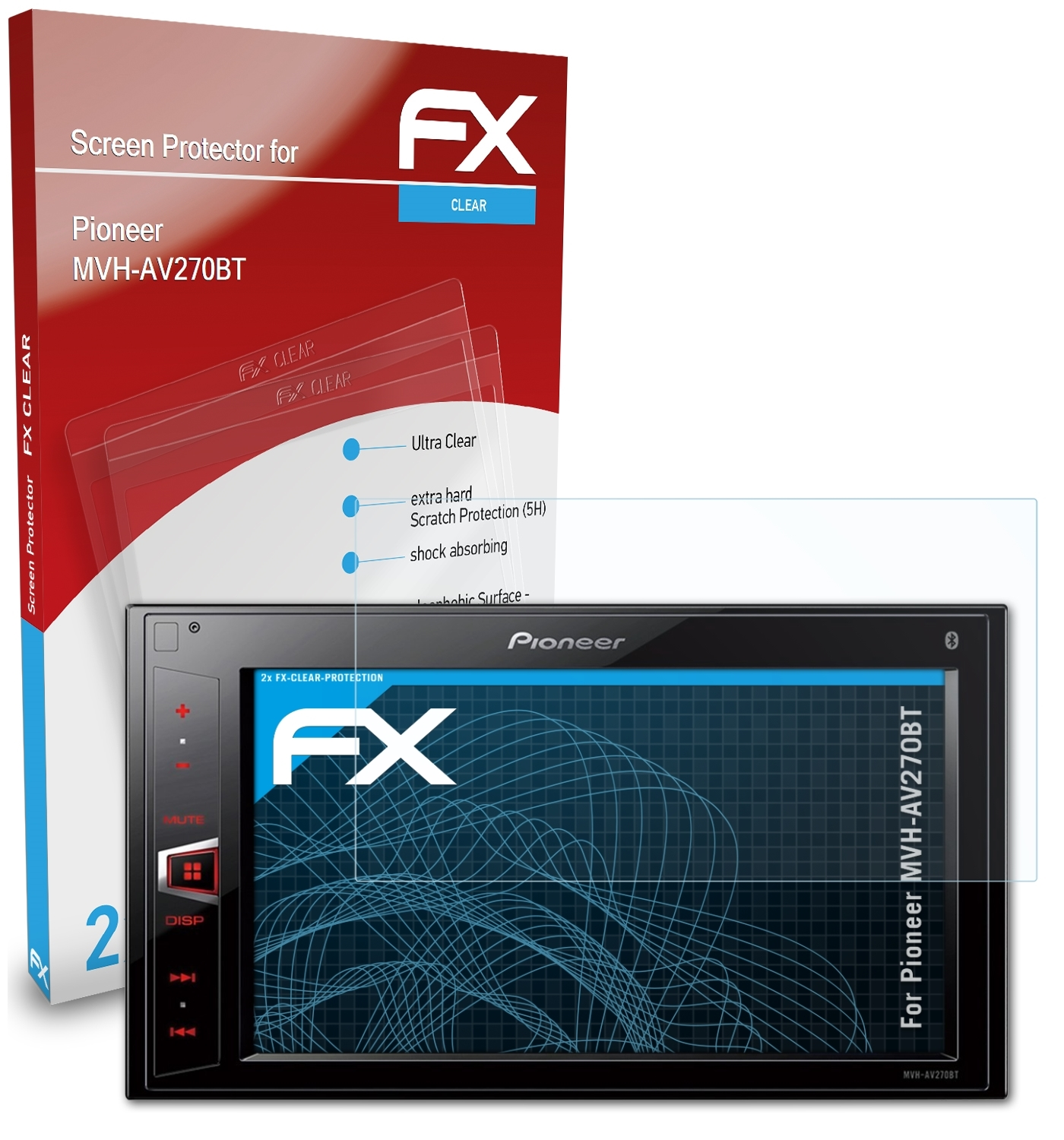 Pioneer ATFOLIX Displayschutz(für 2x MVH-AV270BT) FX-Clear
