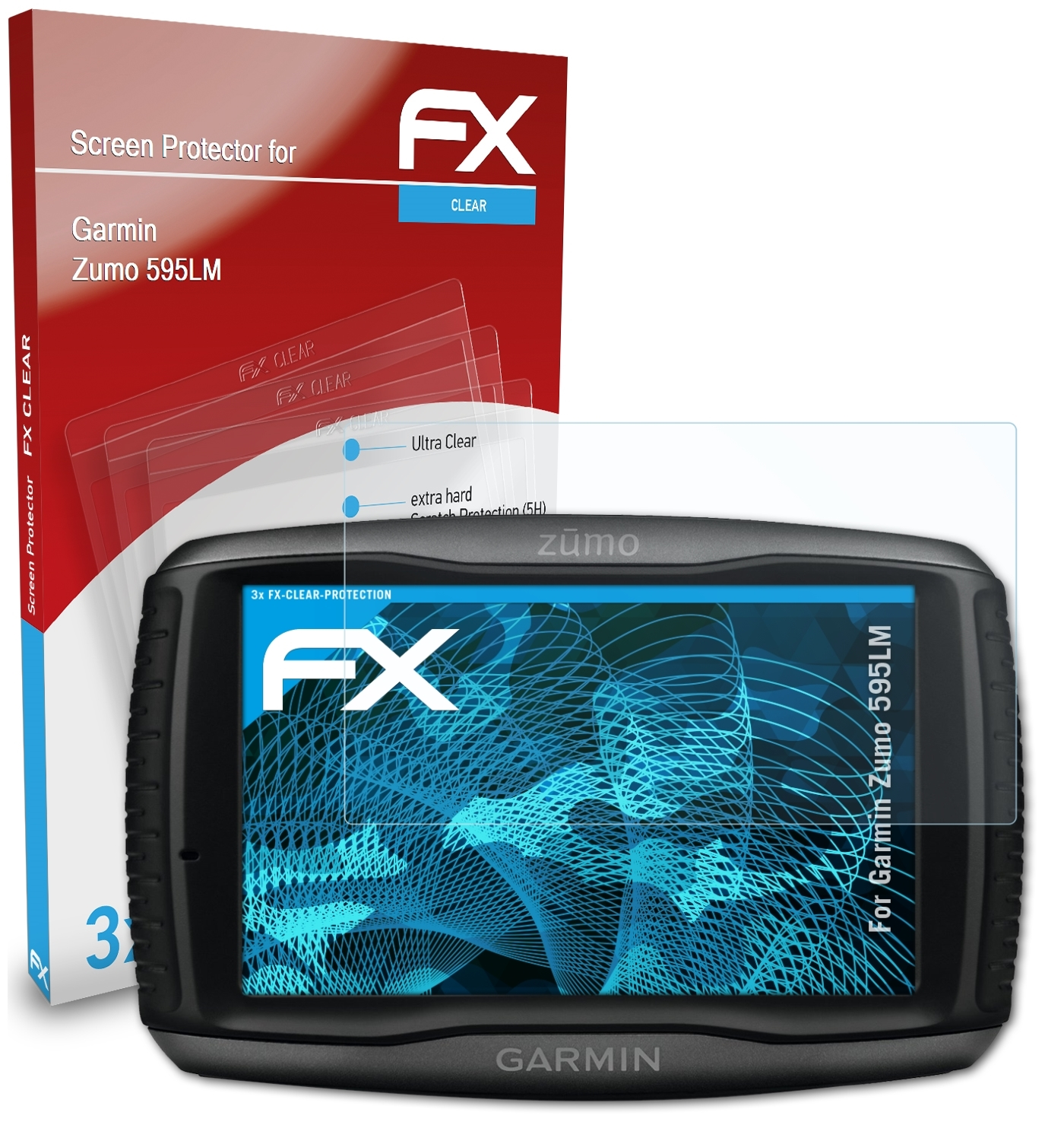 ATFOLIX 3x FX-Clear Displayschutz(für Garmin 595LM) Zumo
