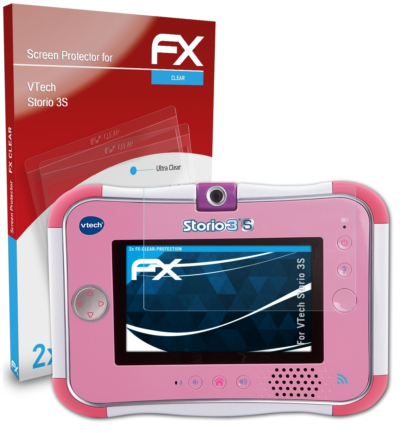 ATFOLIX 2x Displayschutz(für Storio 3S) FX-Clear VTech