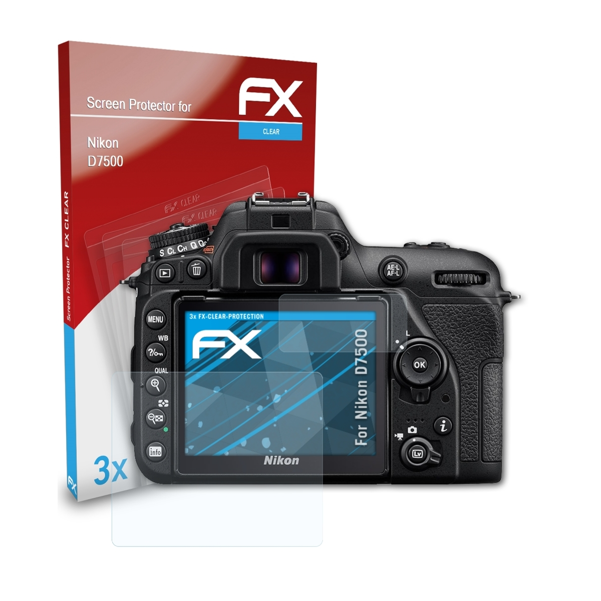 3x ATFOLIX D7500) Displayschutz(für Nikon FX-Clear