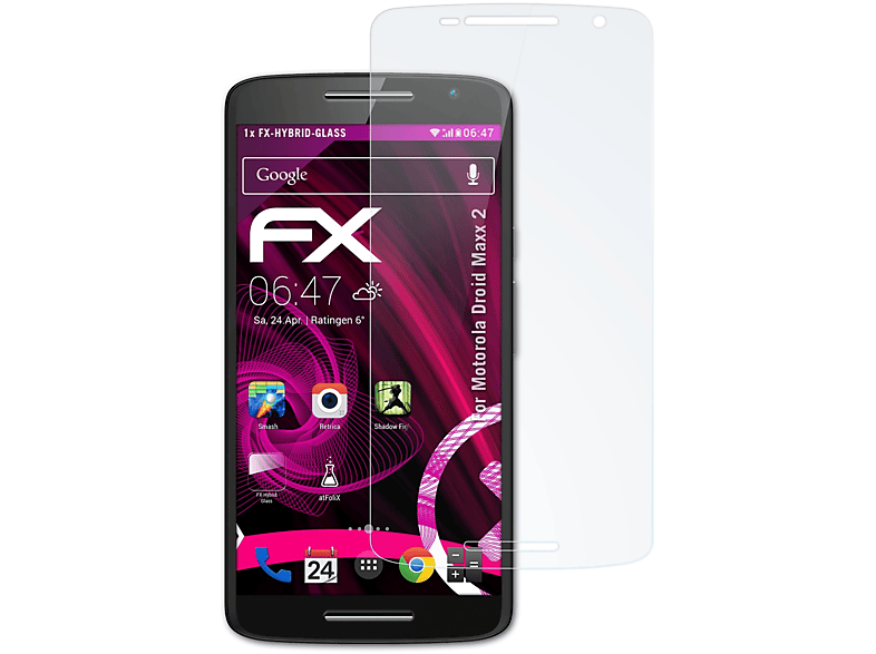 ATFOLIX FX-Hybrid-Glass Schutzglas(für Motorola Droid Maxx 2)
