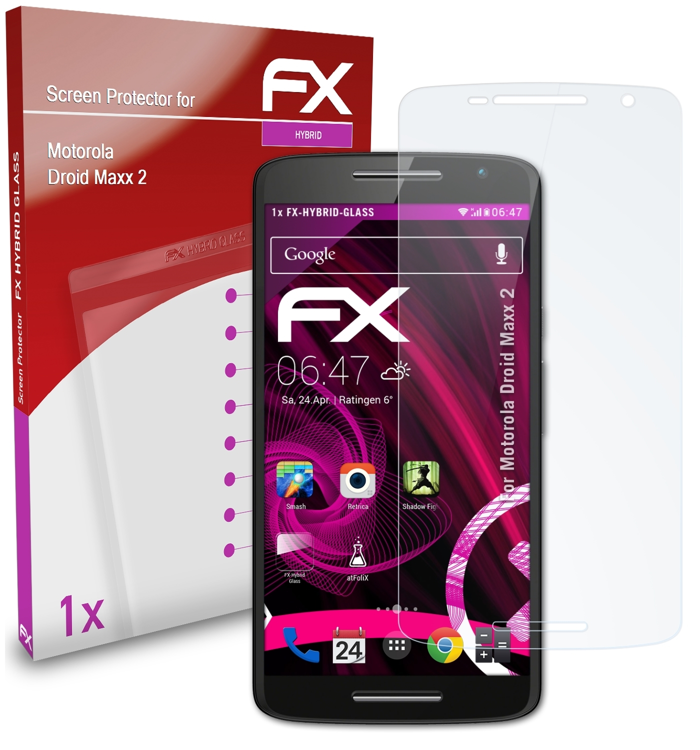 ATFOLIX FX-Hybrid-Glass Schutzglas(für Motorola Maxx Droid 2)