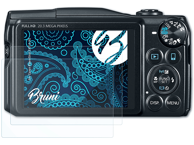 BRUNI 2x Basics-Clear Schutzfolie(für Canon PowerShot SX710 HS)