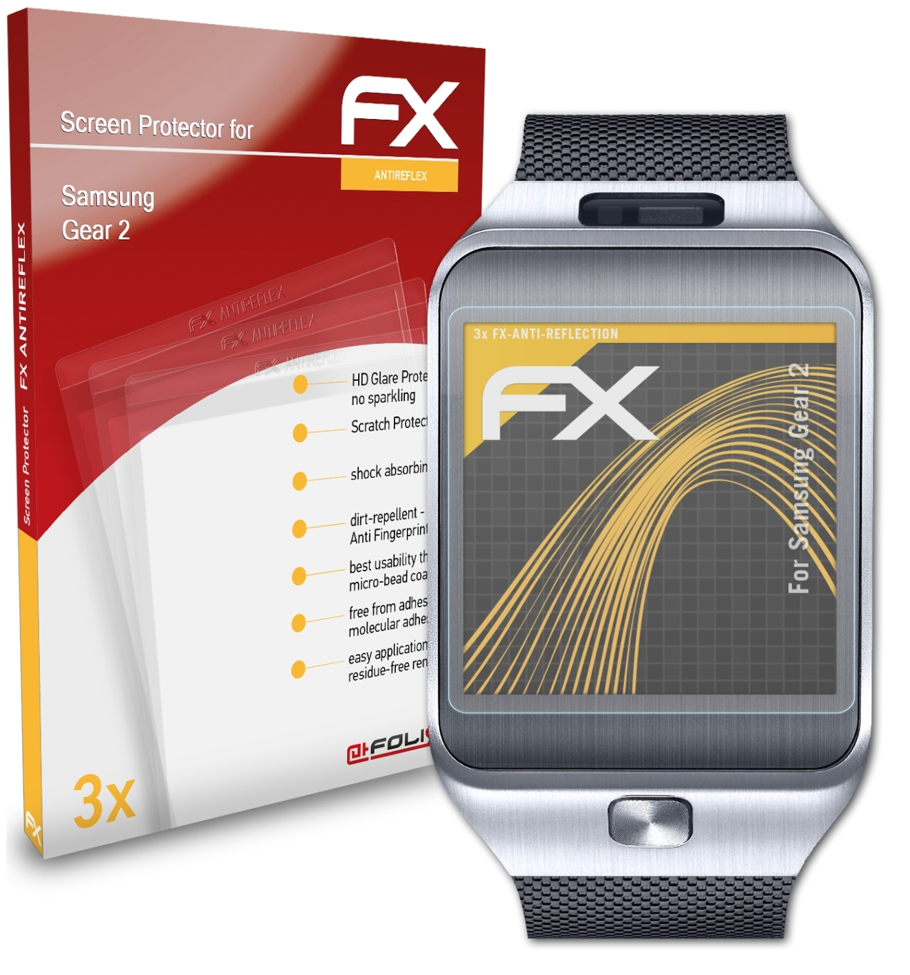 ATFOLIX 3x FX-Antireflex Gear Displayschutz(für Samsung 2)