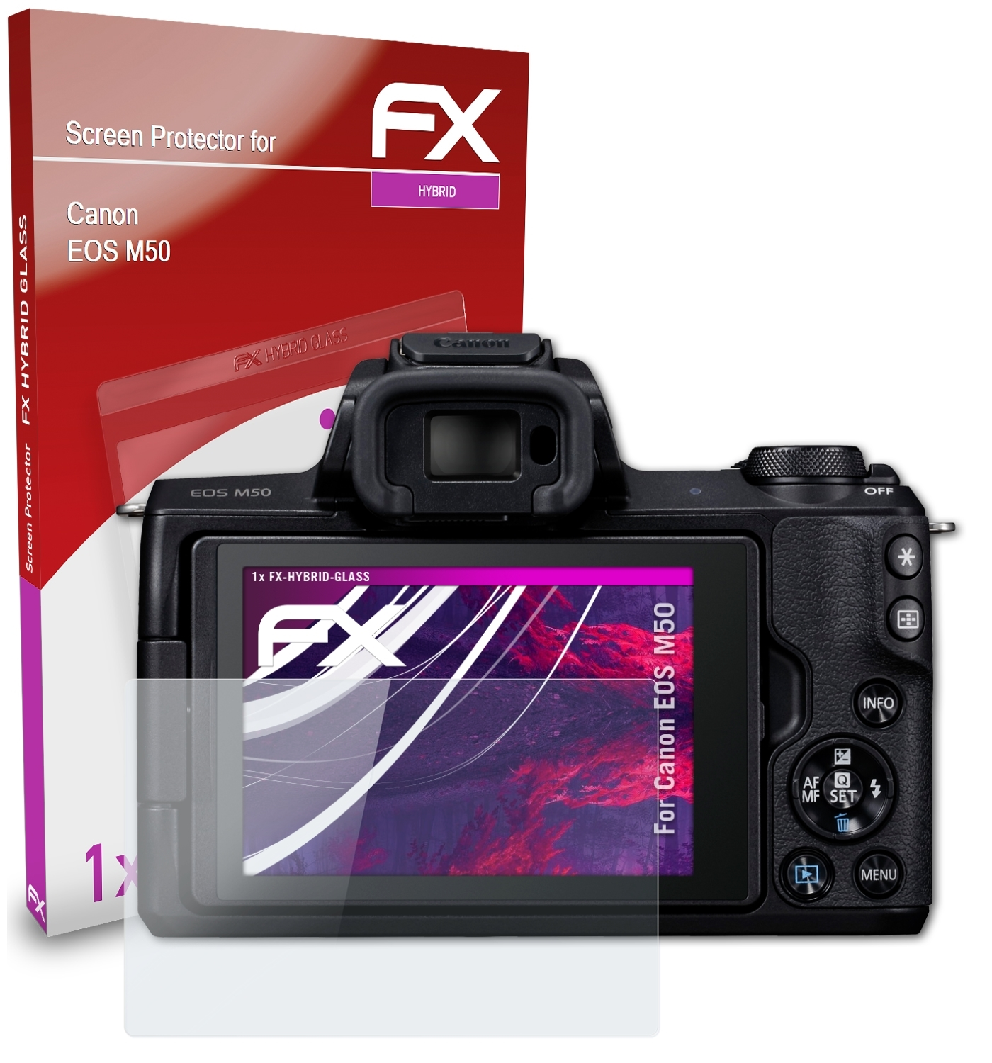 ATFOLIX FX-Hybrid-Glass EOS Schutzglas(für Canon M50)