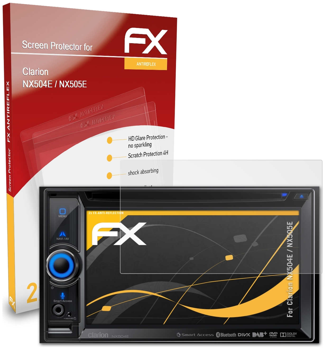 ATFOLIX 2x FX-Antireflex Displayschutz(für Clarion / NX504E NX505E)