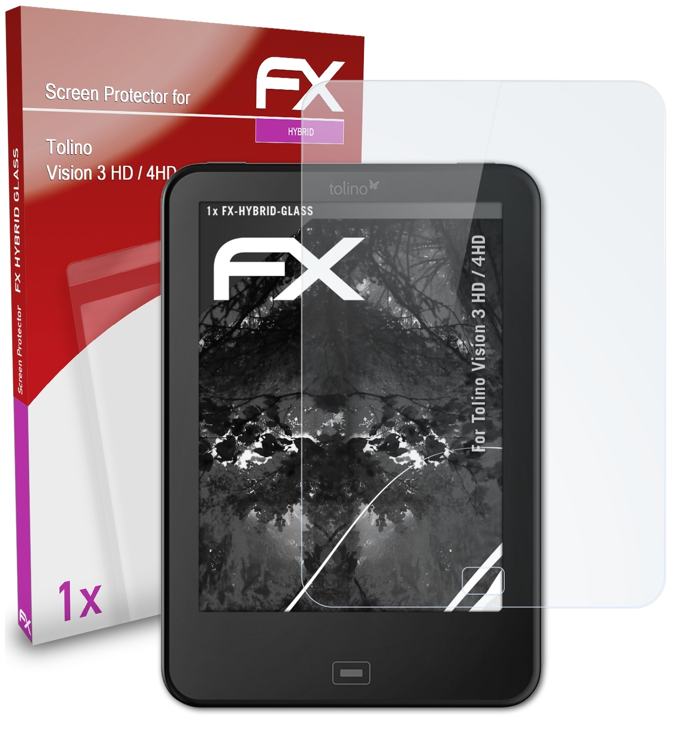 ATFOLIX FX-Hybrid-Glass Schutzglas(für Tolino Vision HD / 3 4HD)