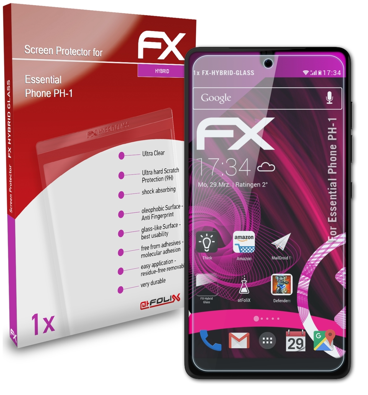 PH-1) Phone Essential Schutzglas(für ATFOLIX FX-Hybrid-Glass