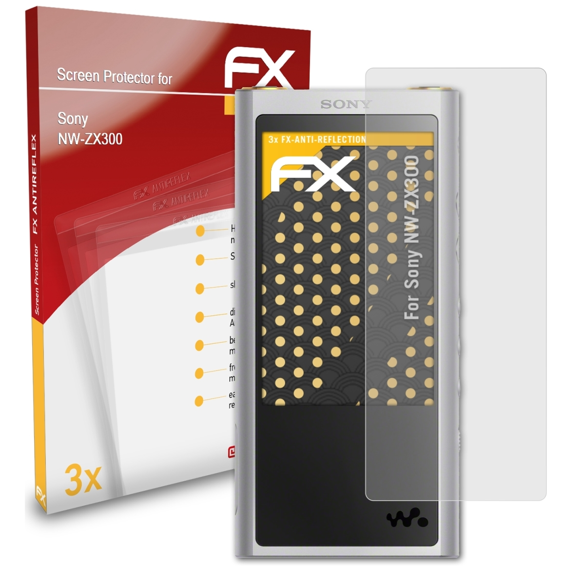 ATFOLIX 3x FX-Antireflex Displayschutz(für Sony NW-ZX300)
