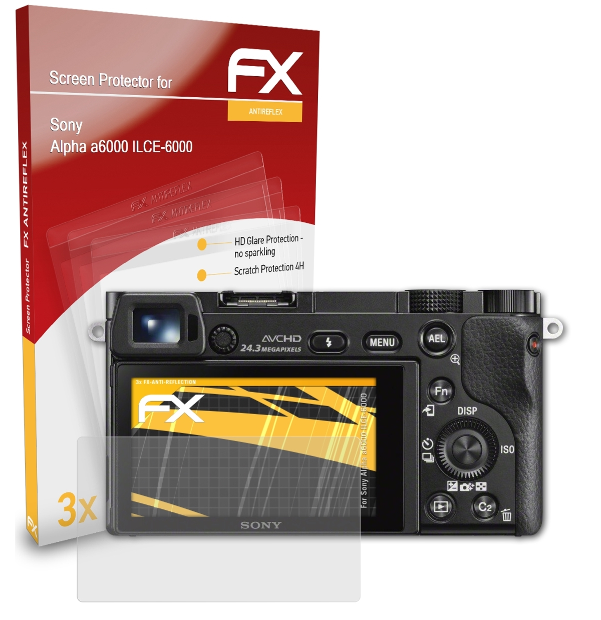(ILCE-6000)) a6000 ATFOLIX 3x Alpha FX-Antireflex Sony Displayschutz(für