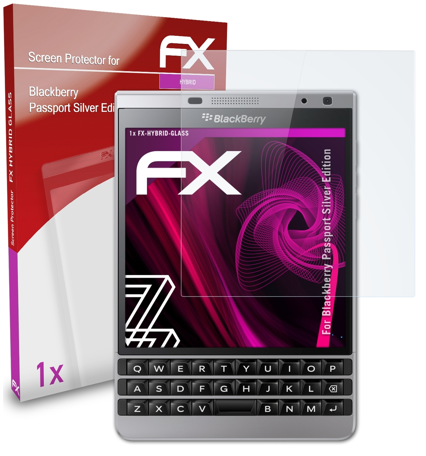 ATFOLIX FX-Hybrid-Glass Schutzglas(für Edition) Silver Blackberry Passport