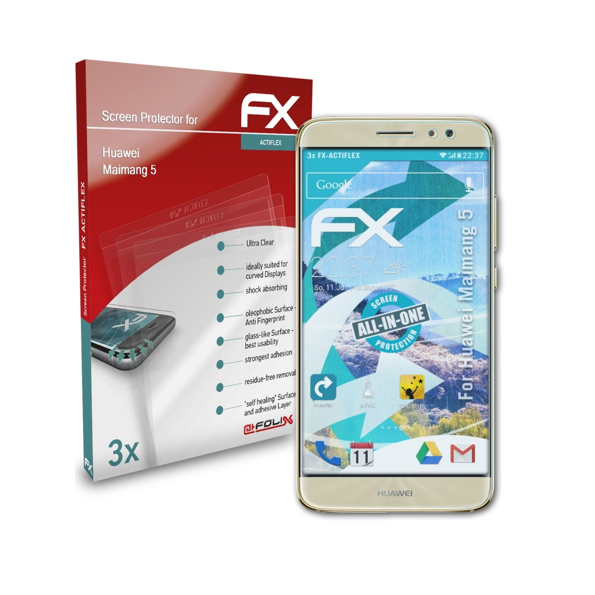 ATFOLIX Huawei Maimang 5) 3x Displayschutz(für FX-ActiFleX