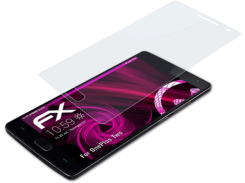 ATFOLIX Two) OnePlus Schutzglas(für FX-Hybrid-Glass