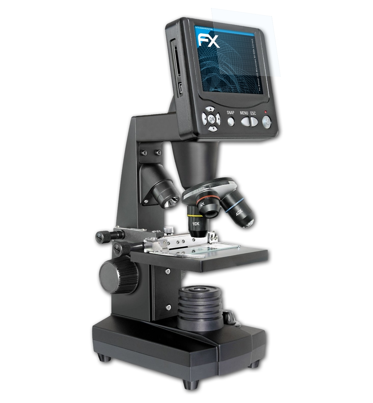3x Inch)) LCD-Microscope (3.5 50-500x ATFOLIX FX-Clear Bresser Displayschutz(für