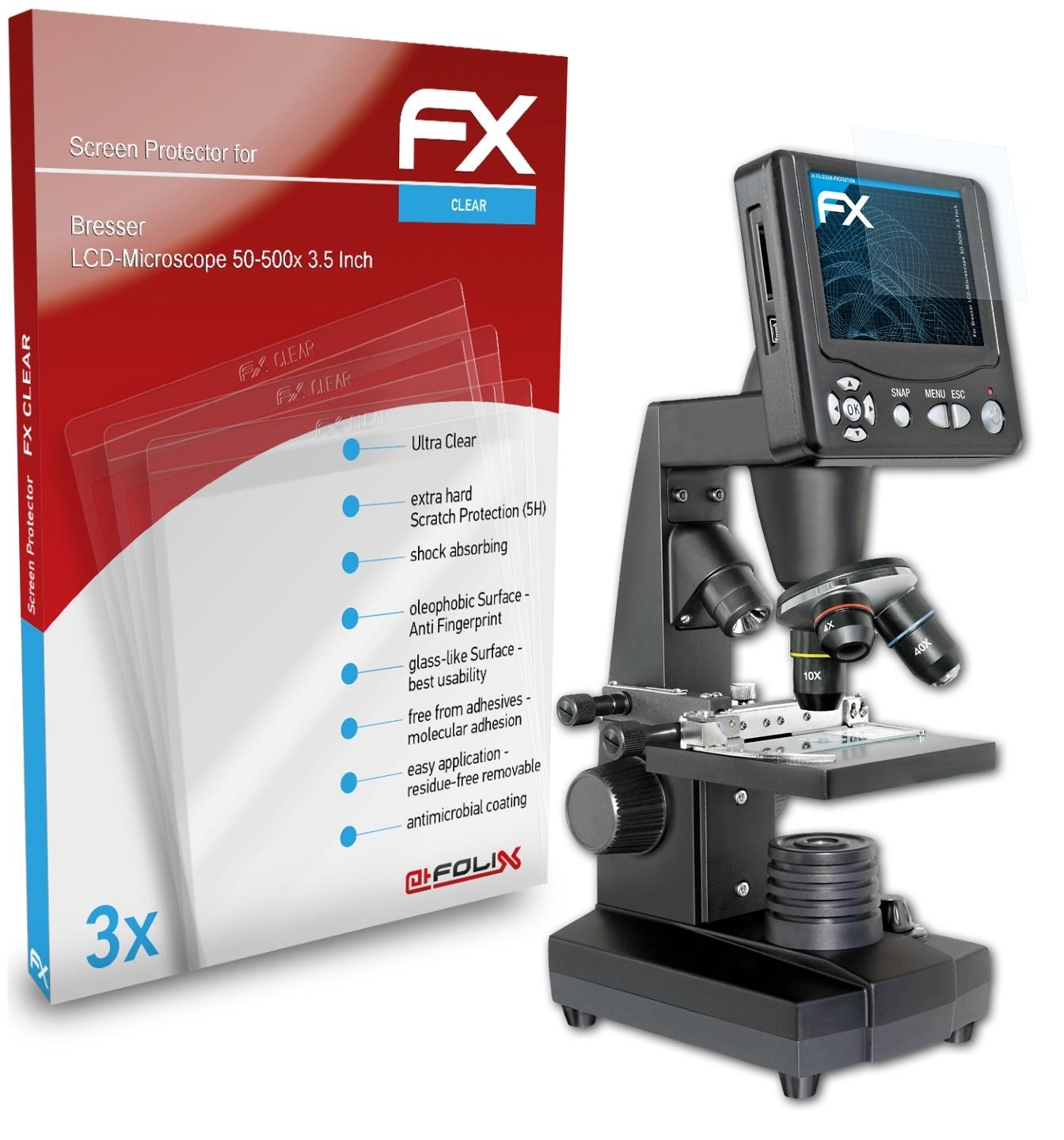 ATFOLIX 3x FX-Clear Displayschutz(für Bresser LCD-Microscope (3.5 Inch)) 50-500x
