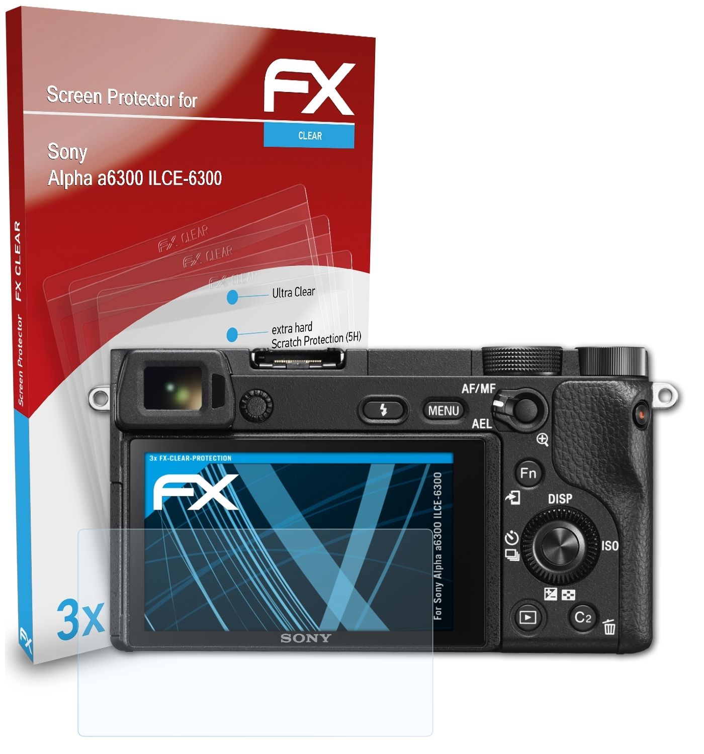 3x (ILCE-6300)) Sony Displayschutz(für a6300 FX-Clear Alpha ATFOLIX