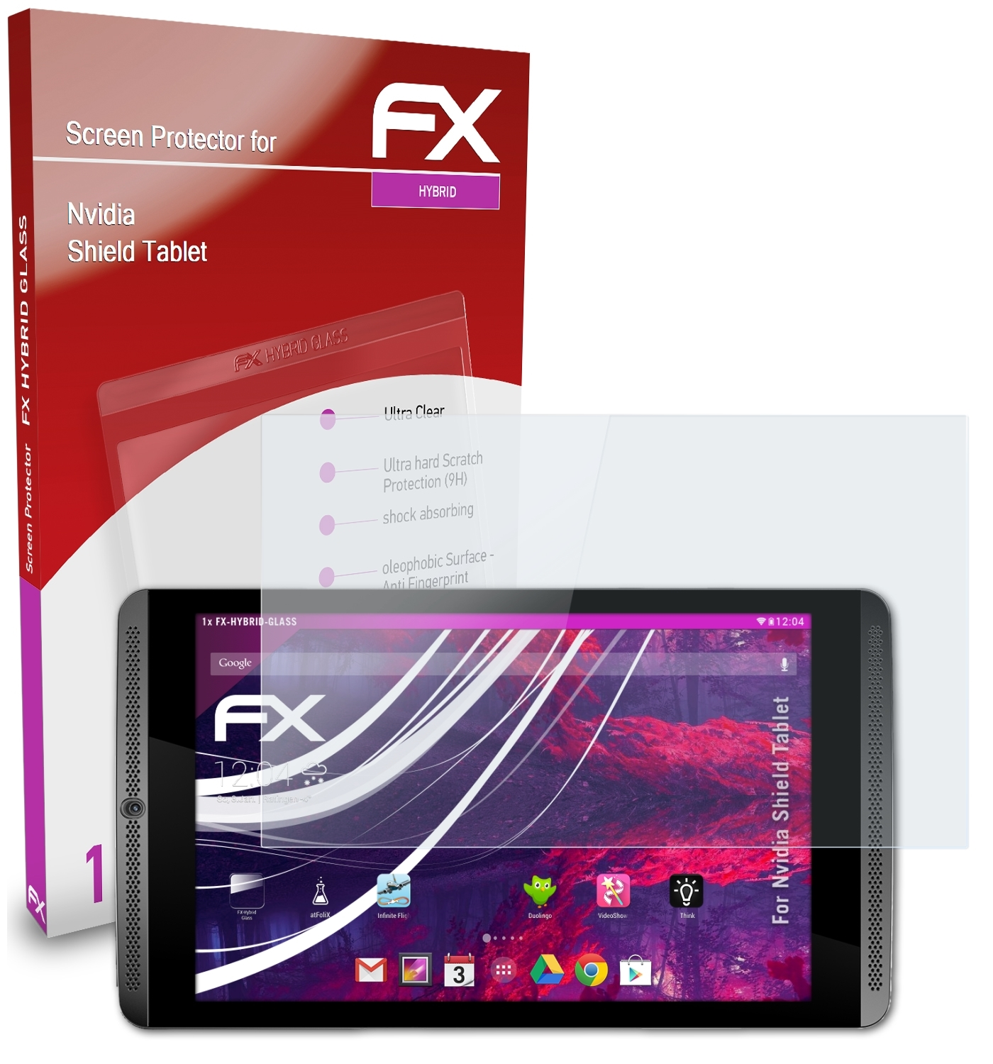 FX-Hybrid-Glass Shield Tablet) Nvidia ATFOLIX Schutzglas(für