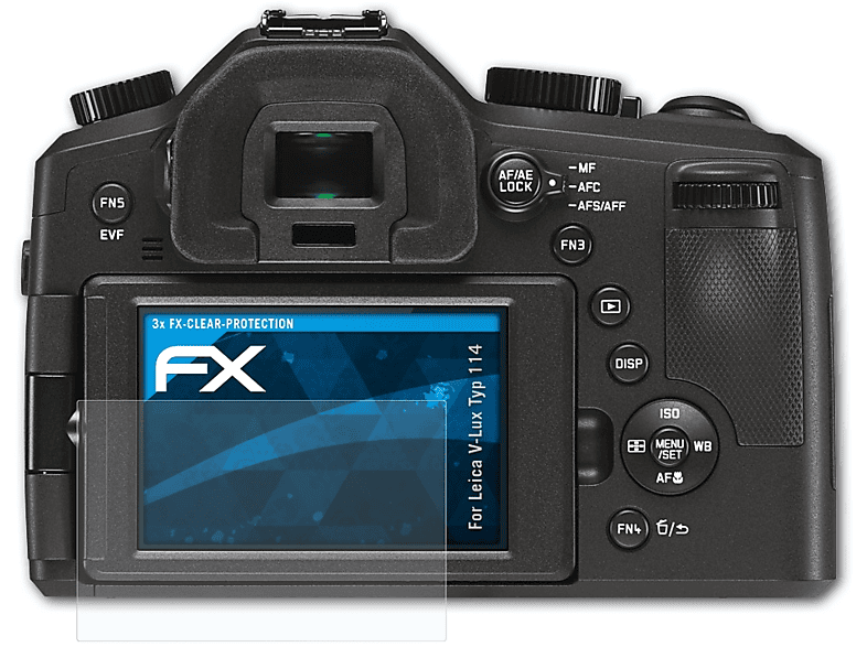ATFOLIX 3x FX-Clear Displayschutz(für Leica V-Lux (Typ 114))
