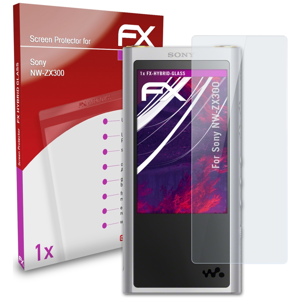 FX-Hybrid-Glass Schutzglas(für ATFOLIX Sony NW-ZX300)