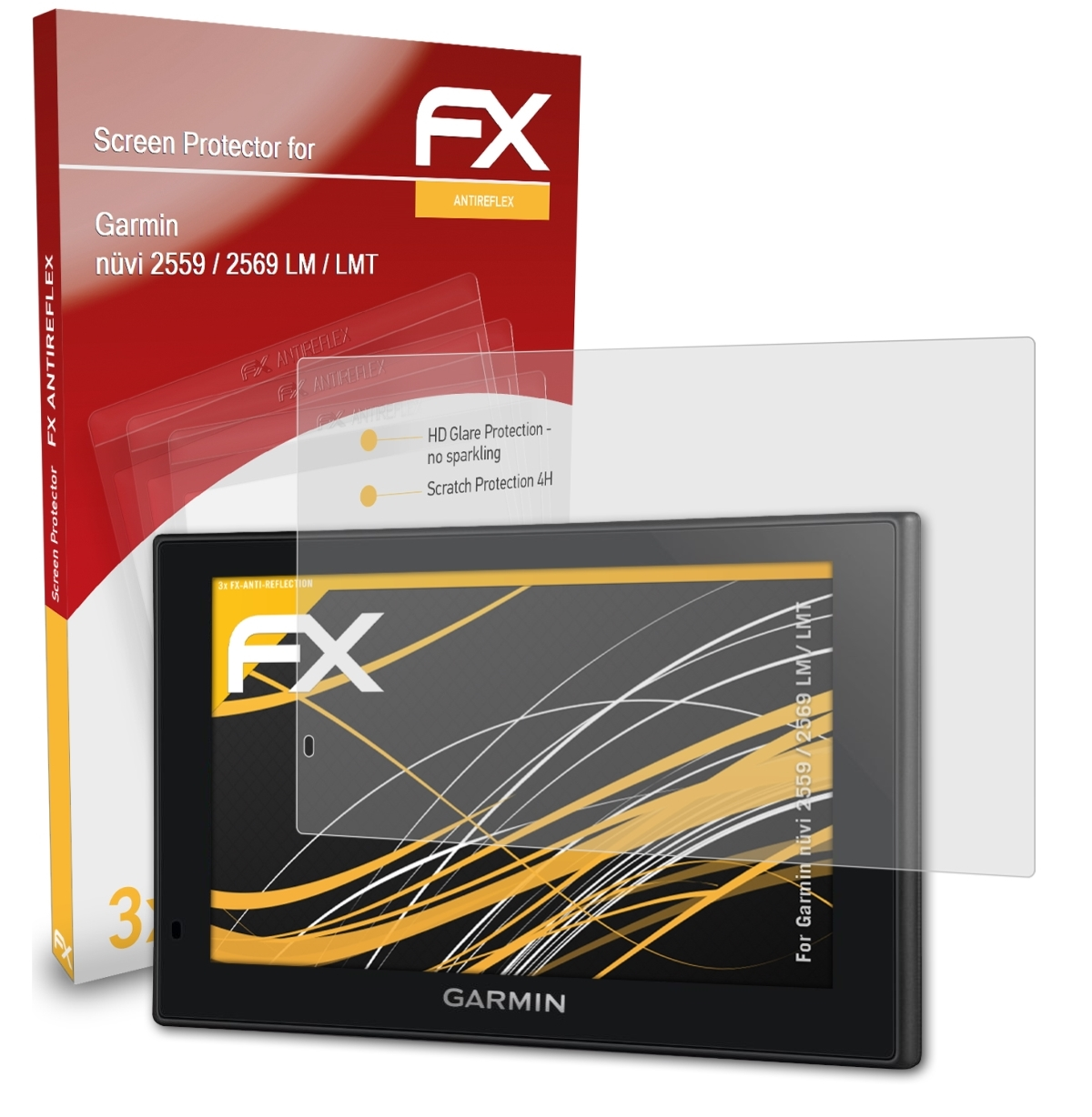 ATFOLIX 3x FX-Antireflex Displayschutz(für / Garmin LMT)) (LM nüvi 2559 / 2569