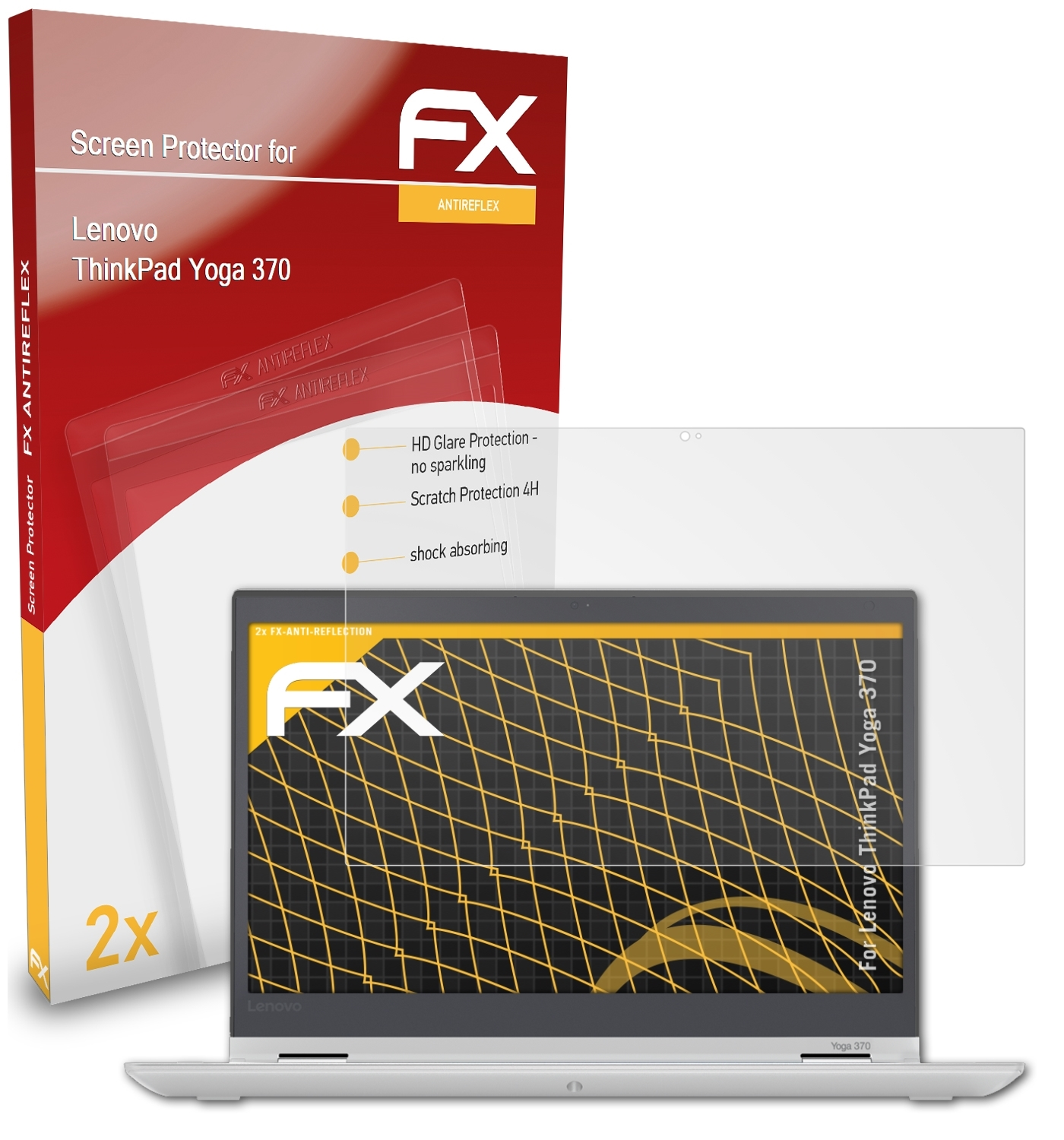 ATFOLIX 2x FX-Antireflex Displayschutz(für Lenovo Yoga ThinkPad 370)