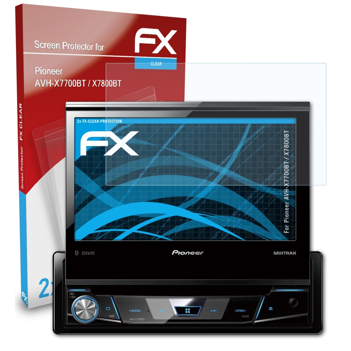 ATFOLIX FX-Clear Pioneer Displayschutz(für / 2x X7800BT) AVH-X7700BT