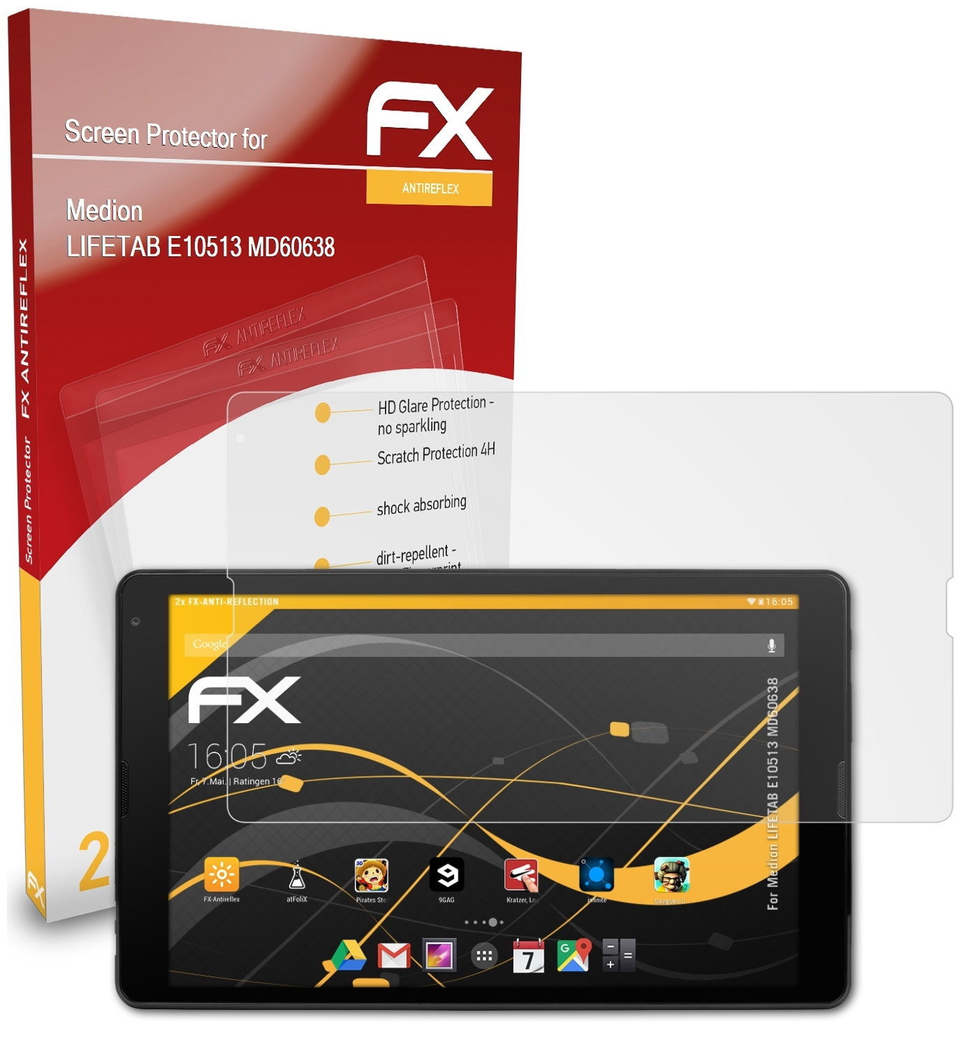 FX-Antireflex Medion E10513 Displayschutz(für (MD60638)) 2x LIFETAB ATFOLIX