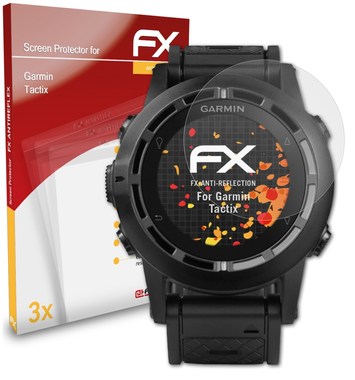 ATFOLIX Garmin Tactix) FX-Antireflex 3x Displayschutz(für