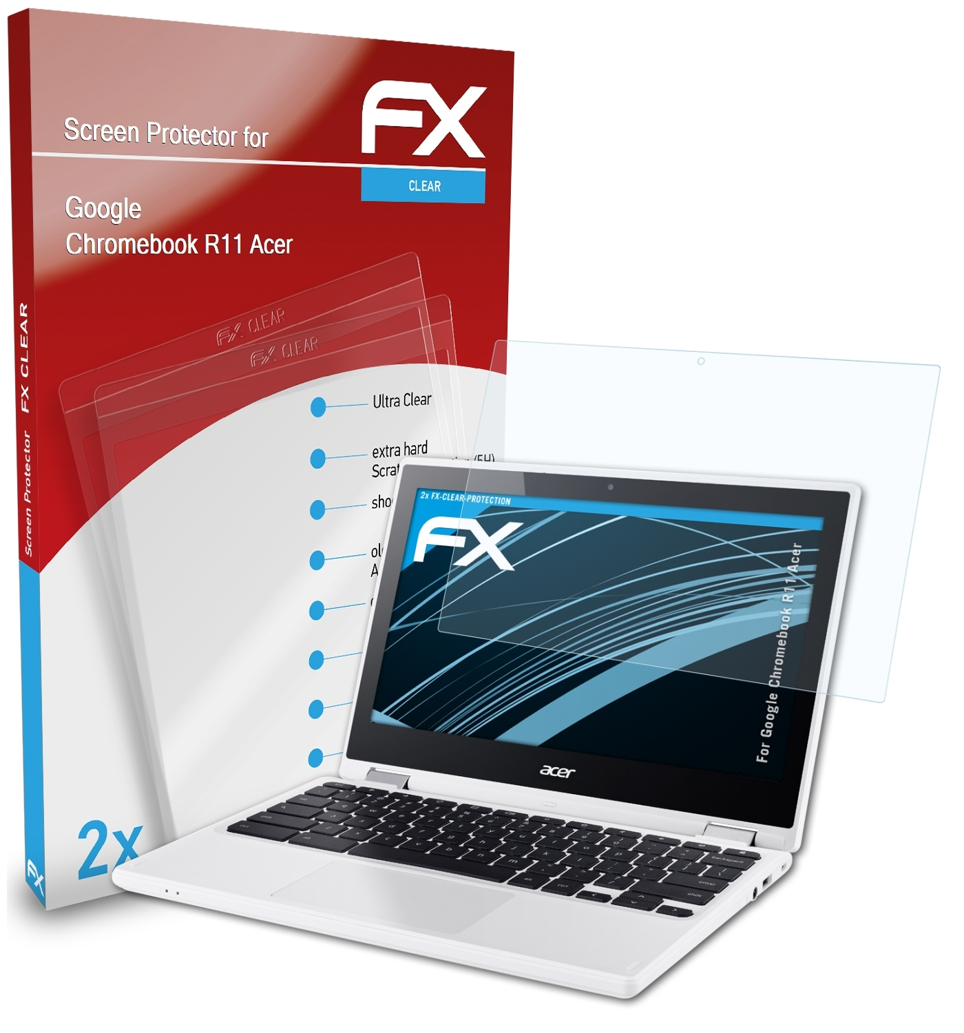 ATFOLIX 2x FX-Clear Displayschutz(für R11 Chromebook Google (Acer))
