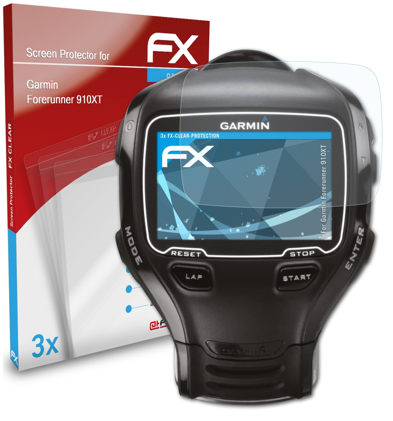 ATFOLIX 3x FX-Clear Displayschutz(für Garmin Forerunner 910XT)