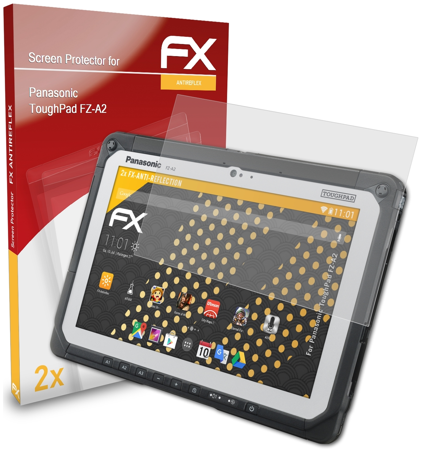 ATFOLIX 2x FX-Antireflex Displayschutz(für FZ-A2) ToughPad Panasonic