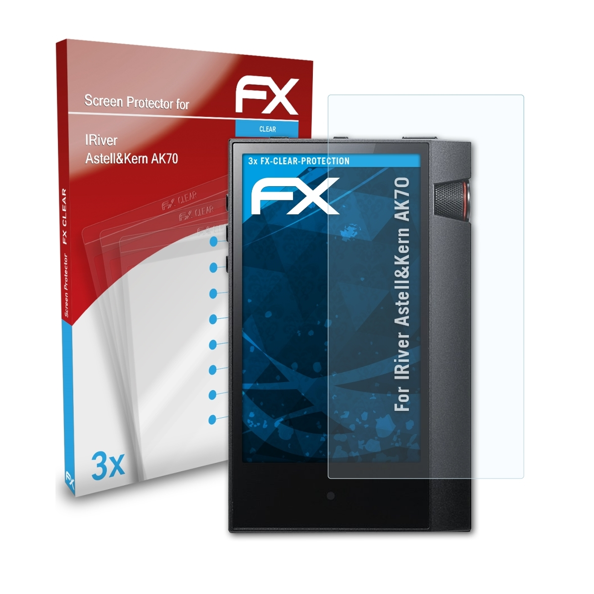 ATFOLIX 3x FX-Clear Displayschutz(für AK70) Astell&Kern IRiver