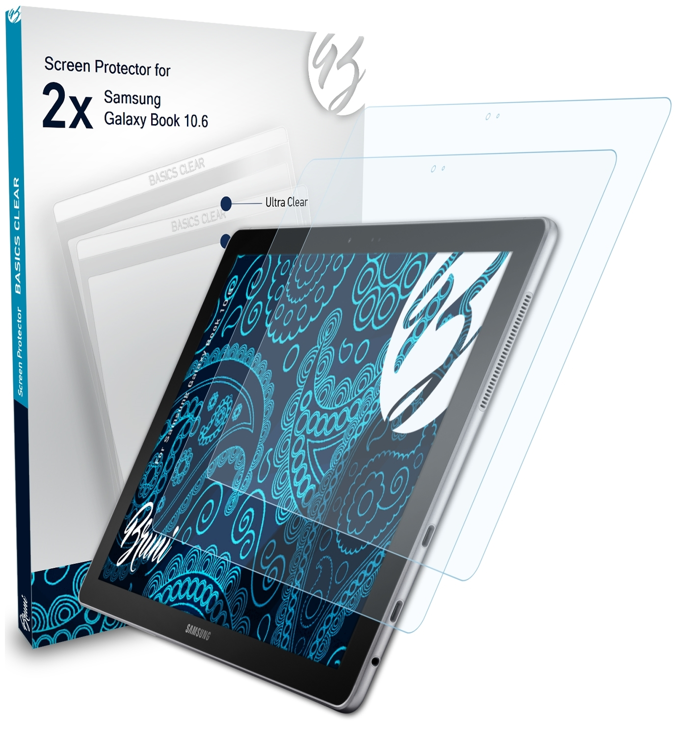 Samsung 2x Galaxy BRUNI Basics-Clear Schutzfolie(für 10.6) Book