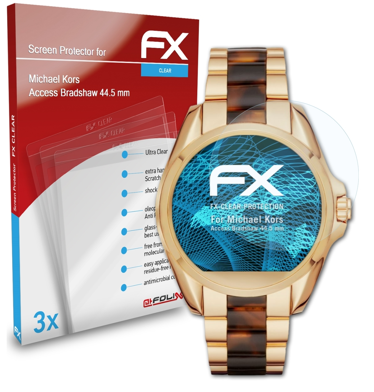 FX-Clear Displayschutz(für Bradshaw 3x Michael (44.5 Access ATFOLIX Kors mm))