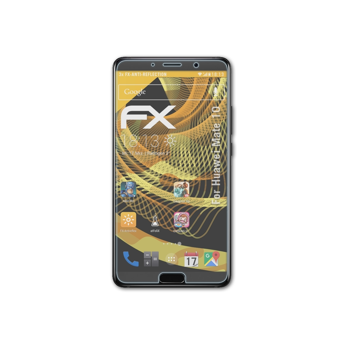 3x 10) Displayschutz(für FX-Antireflex Huawei Mate ATFOLIX