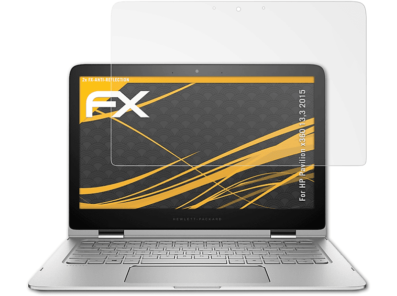 ATFOLIX 2x Displayschutz(für Pavilion HP (2015)) 13,3 FX-Antireflex x360