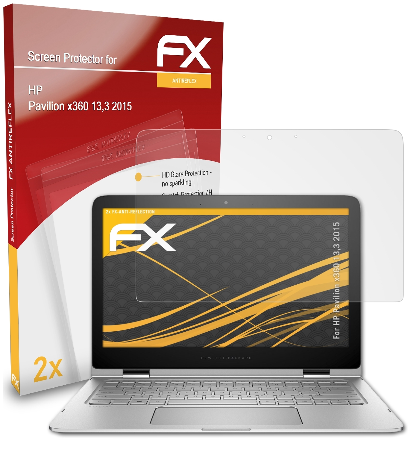 ATFOLIX 2x Displayschutz(für Pavilion HP (2015)) 13,3 FX-Antireflex x360