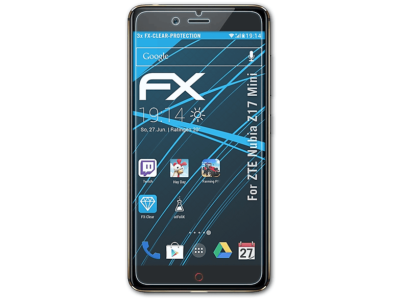 ATFOLIX 3x FX-Clear Displayschutz(für ZTE Nubia Z17 Mini)