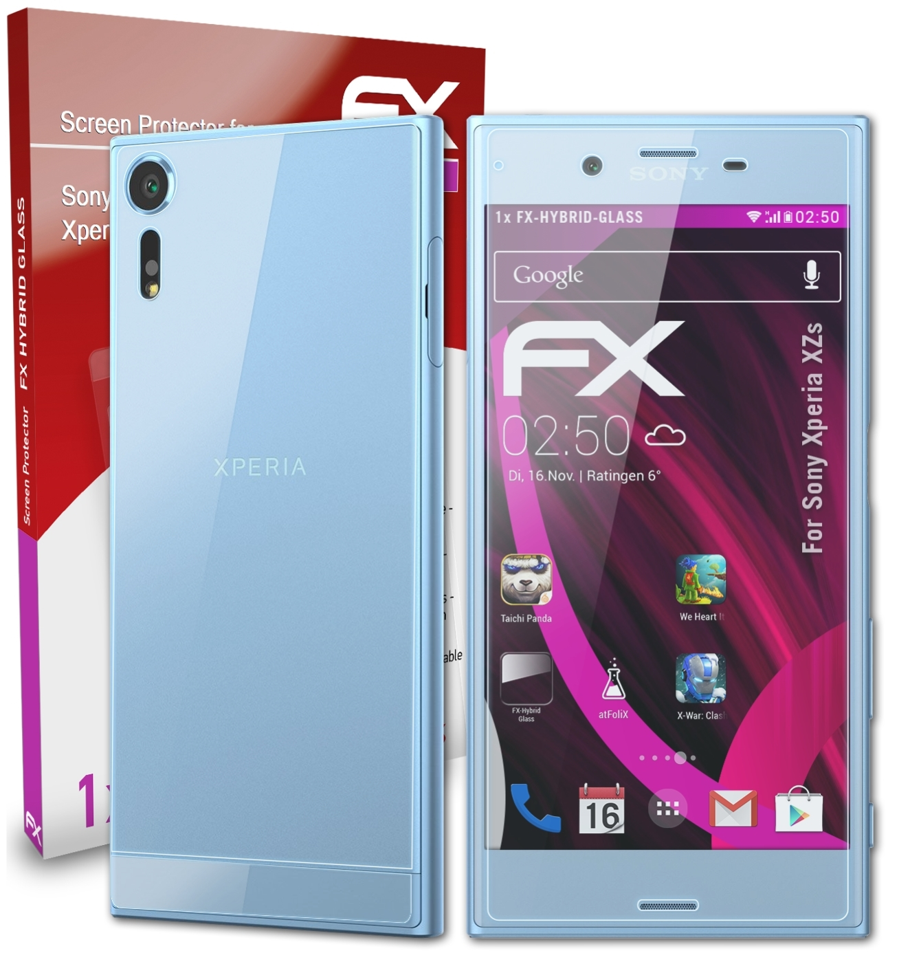 XZs) FX-Hybrid-Glass Schutzglas(für Sony Xperia ATFOLIX