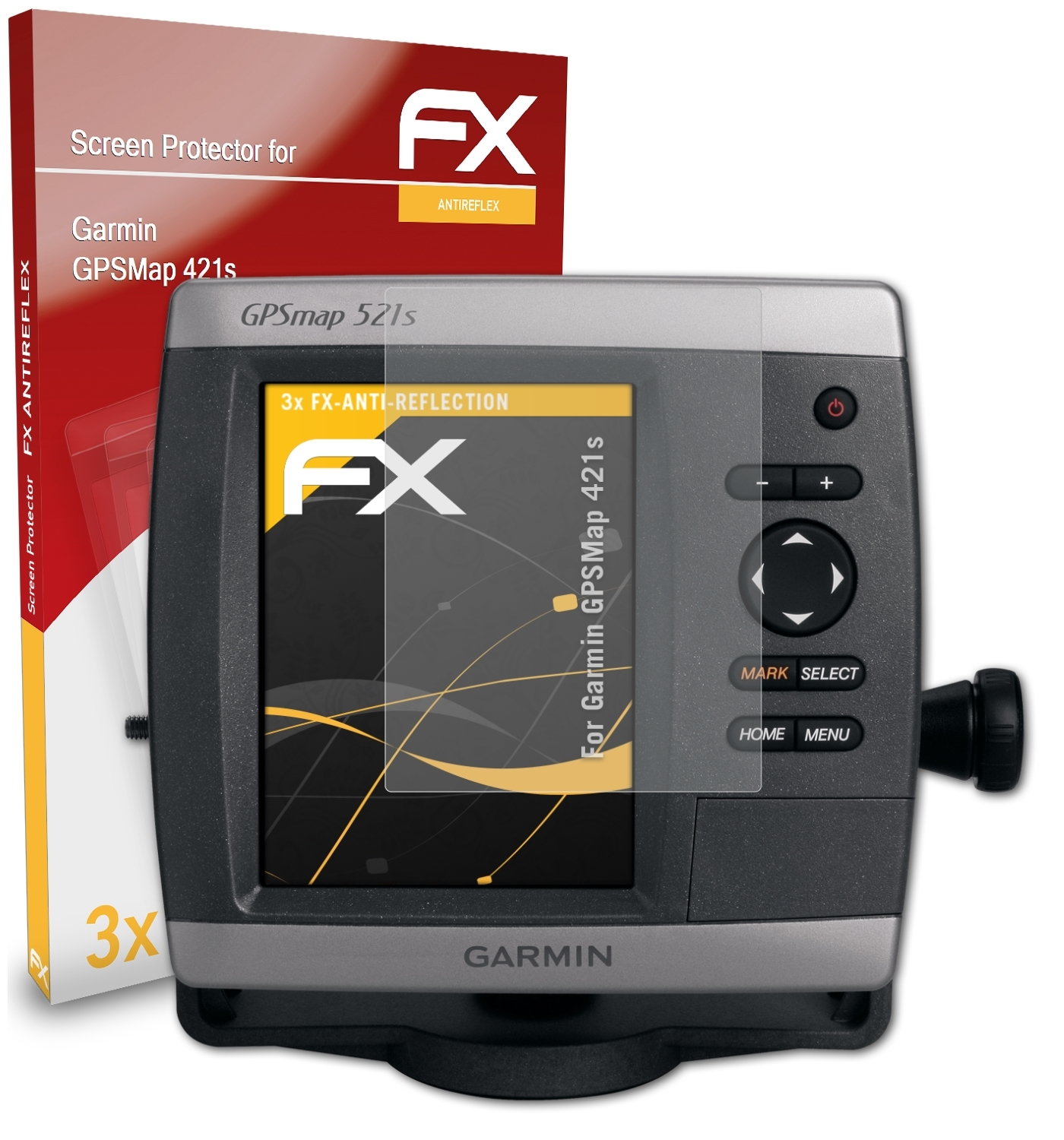 ATFOLIX 3x Garmin 421s) FX-Antireflex Displayschutz(für GPSMap