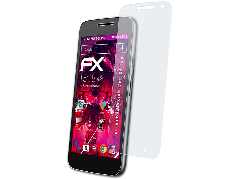 ATFOLIX FX-Hybrid-Glass Schutzglas(für Lenovo G4 Moto Motorola Play)