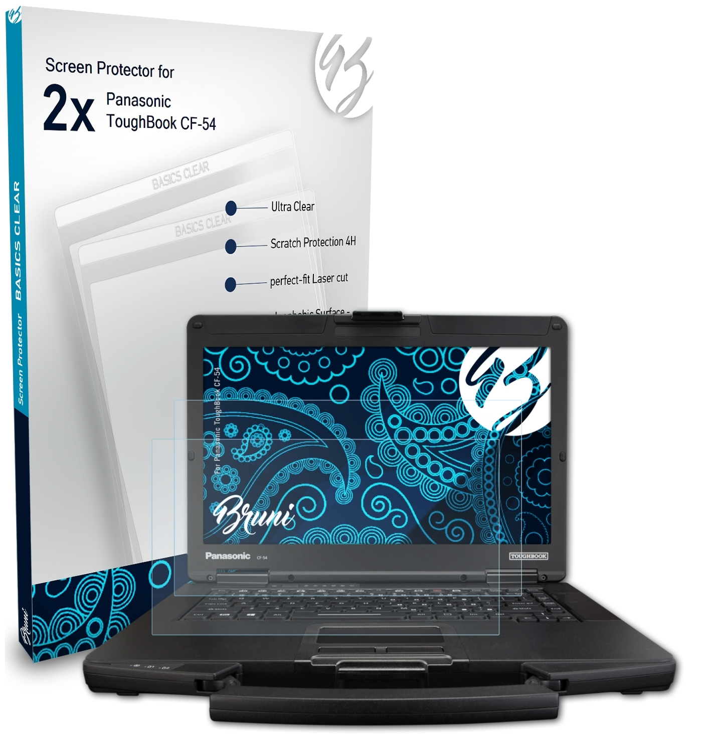 Panasonic 2x ToughBook Basics-Clear CF-54) BRUNI Schutzfolie(für
