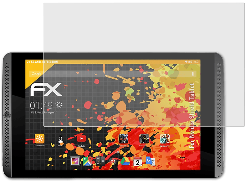 ATFOLIX 2x FX-Antireflex Displayschutz(für Nvidia Shield Tablet)