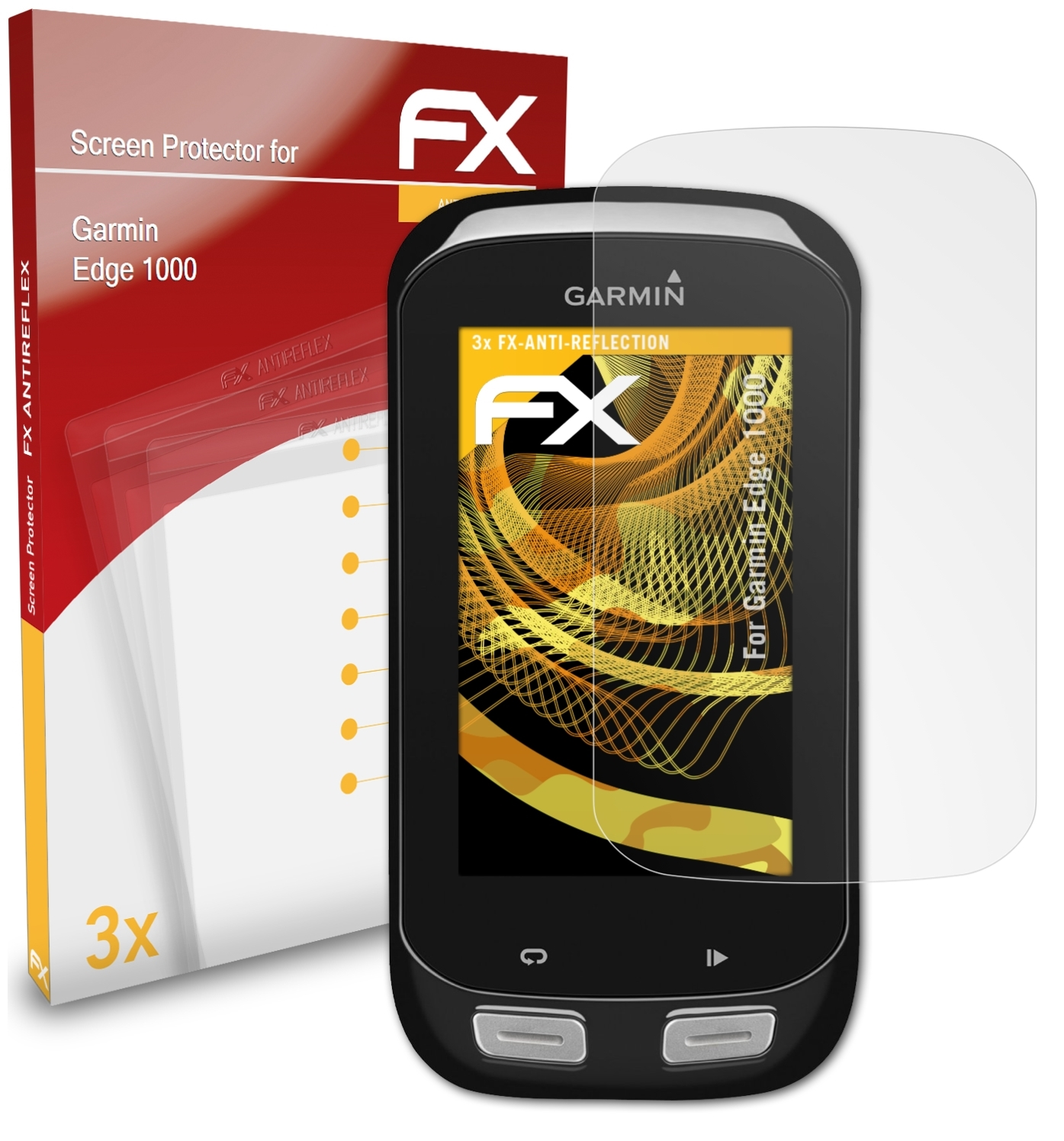 ATFOLIX 3x FX-Antireflex 1000) Garmin Displayschutz(für Edge