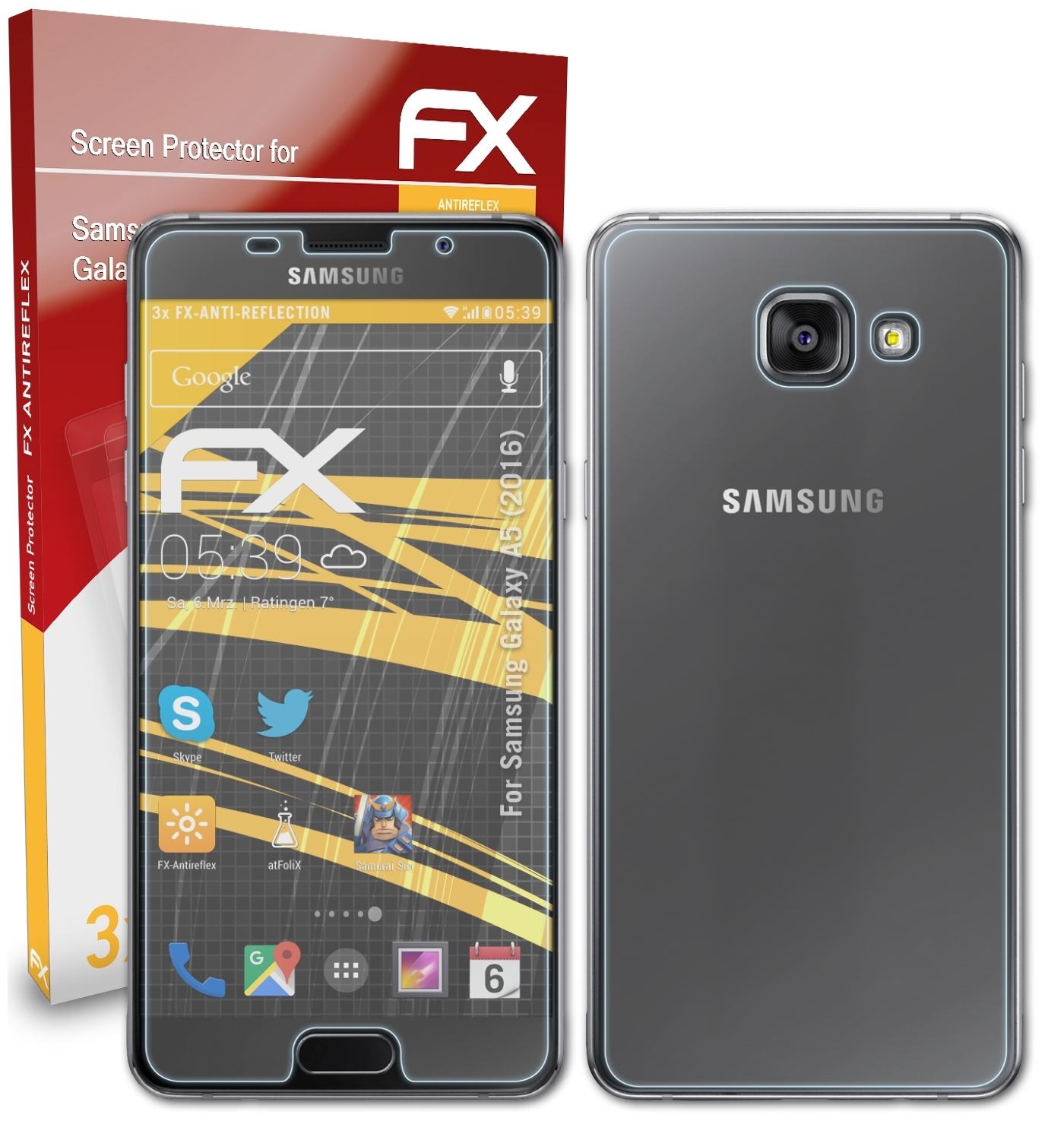 ATFOLIX 3x FX-Antireflex Samsung (2016)) A5 Displayschutz(für Galaxy