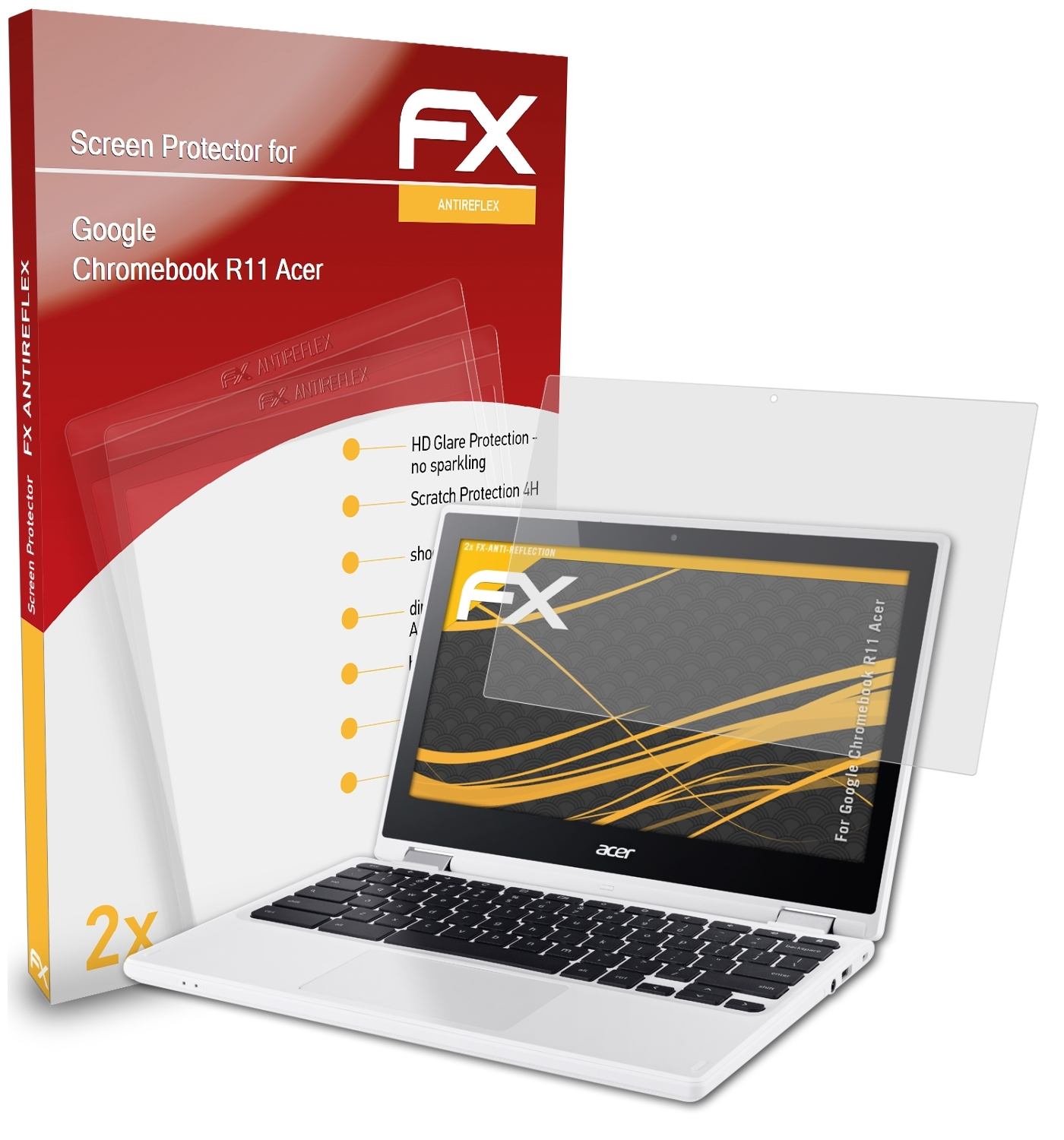 ATFOLIX 2x Google FX-Antireflex R11 Displayschutz(für (Acer)) Chromebook