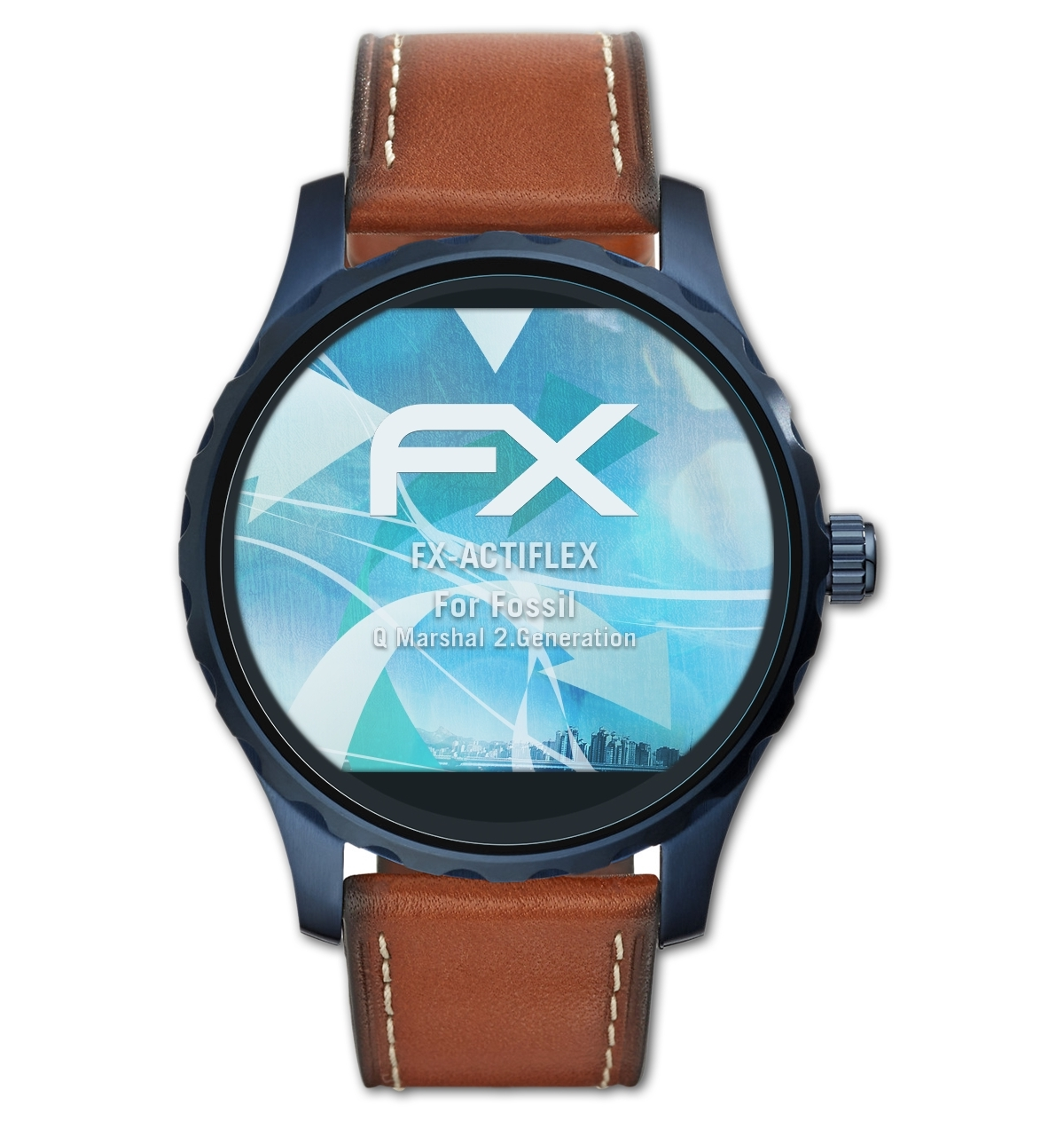 ATFOLIX 3x FX-ActiFleX Displayschutz(für Fossil Q Marshal (2.Generation))
