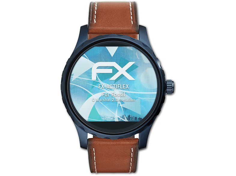 Fossil 3x (2.Generation)) ATFOLIX FX-ActiFleX Marshal Q Displayschutz(für